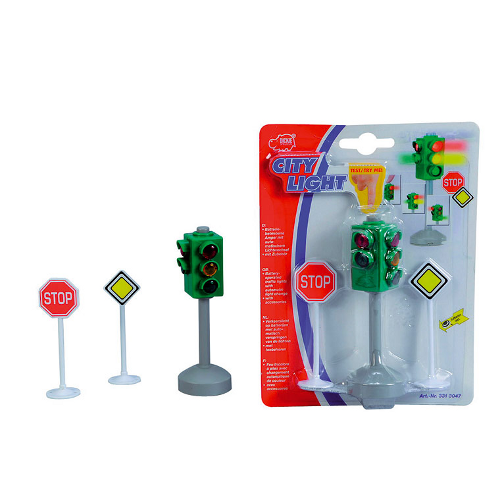 Игрушечный пластмассовый светофор и дорожные знаки - Полесье игрушки